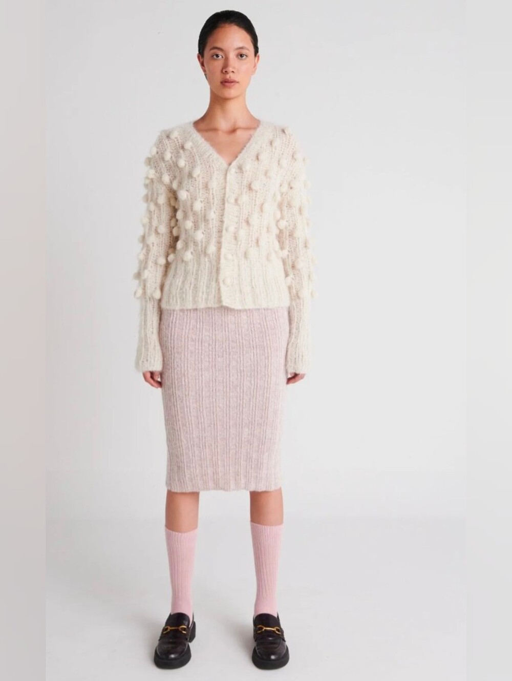 AYNI • TUPU cardigan pom pom sweater